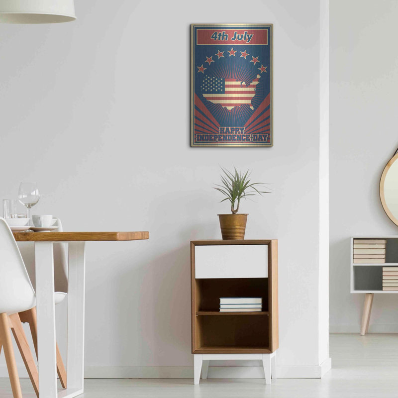 «Independence Day USA», art mural en métal, H 24 po x l 16 po