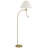 Ashland Mini Arc Floor Lamp - 67.5"H Antique Brass Metal 100W 3-Way Main Light 2W LED Gooseneck Reading Light, Off-White Shade-863374891
