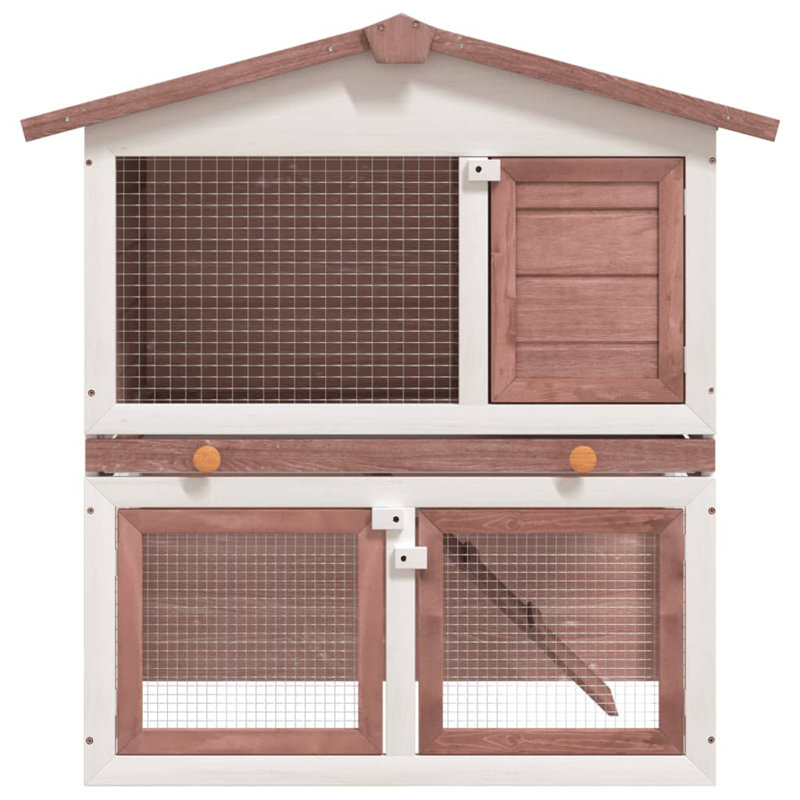 Melina Weather Resistant Rabbit Hutch, Brown