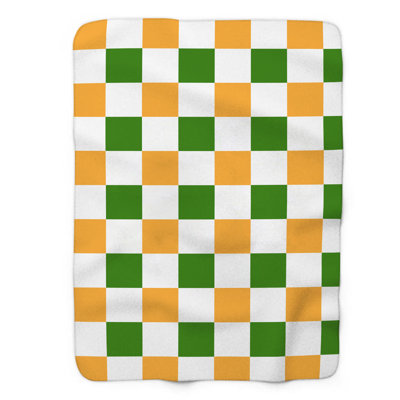 Vert / orange - couverture sherpa de qualité supérieure 1 pièce