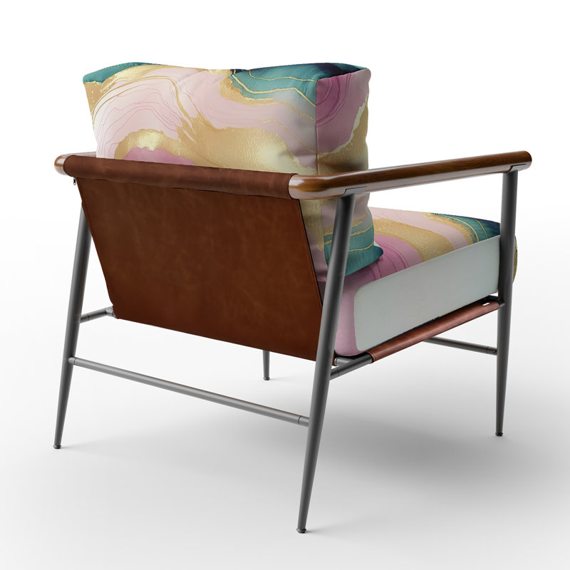 Cullivan - Fauteuil d'appoint rembourré en marbre, Noir, noir, noir, noir