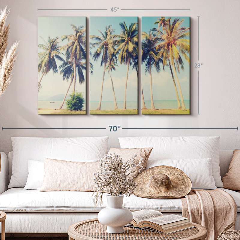 " Retro Palm Trees " on, 28" H x 45" W x 1.25" D