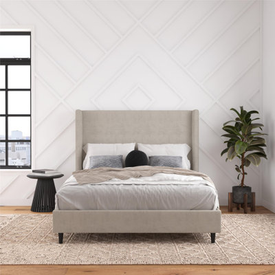 Ana Upholstered Wingback Bed