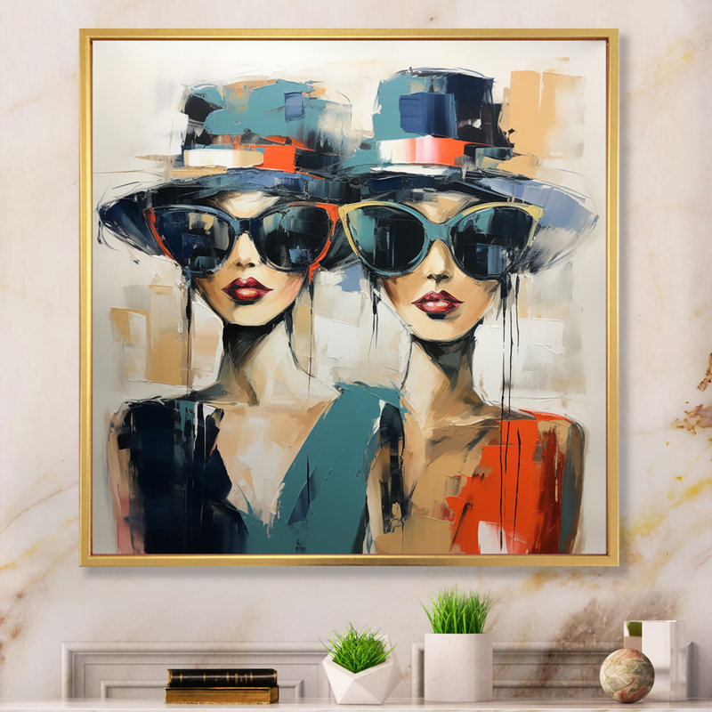 Fashion Hats Collection III - Fashion Canvas Print, H 16 po x l 16 po x P 1 po, Cadre flottant doré