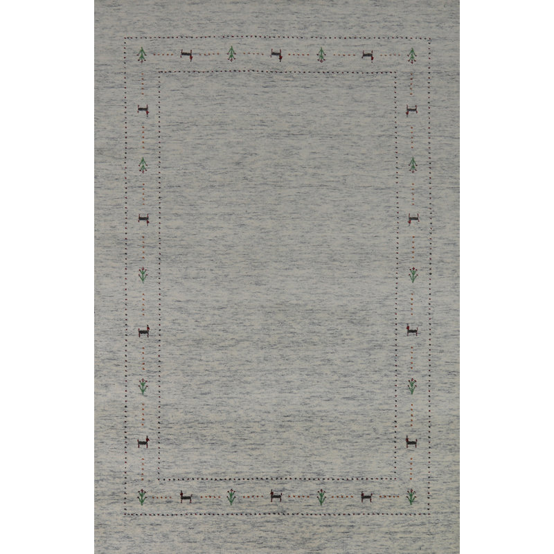 Tapis indien tribal fait à la main Gabbeh 5 x 8