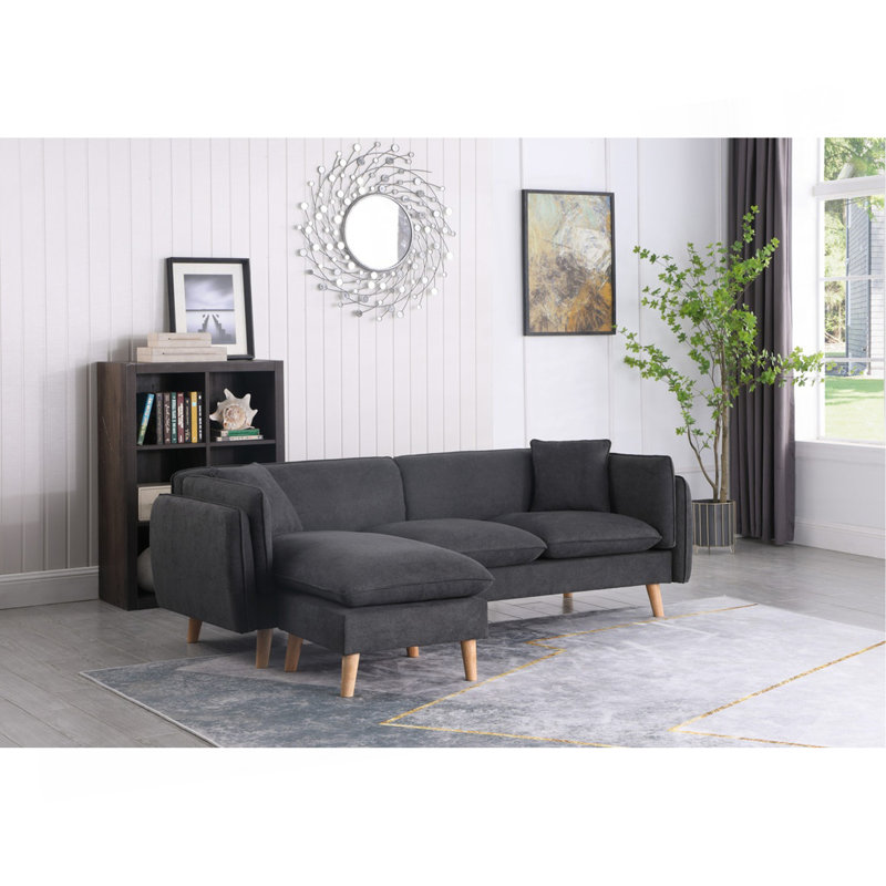 Canapé modulaire en tissu gris foncé Brayden