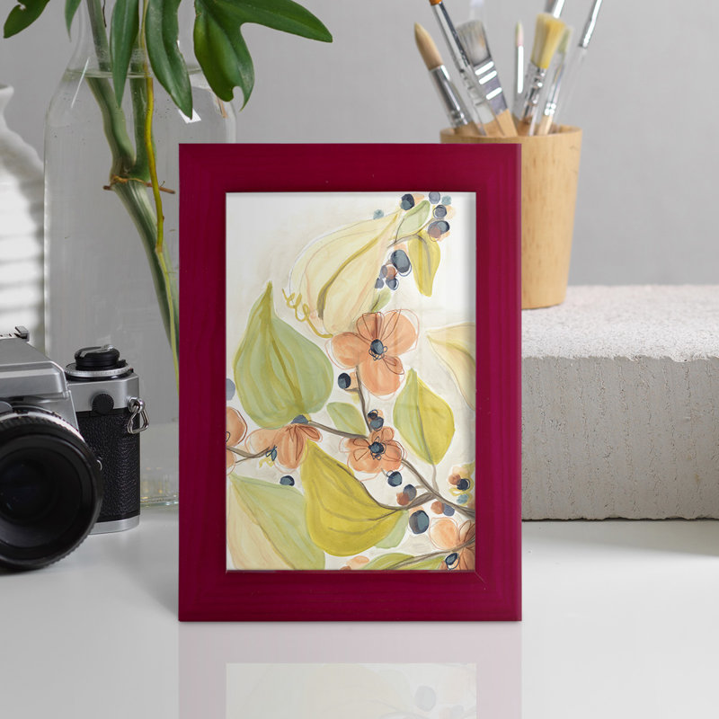 Island Branch I, reproduction d'art encadrée, Rouge, H 6 po x l 4 po x P 1 po