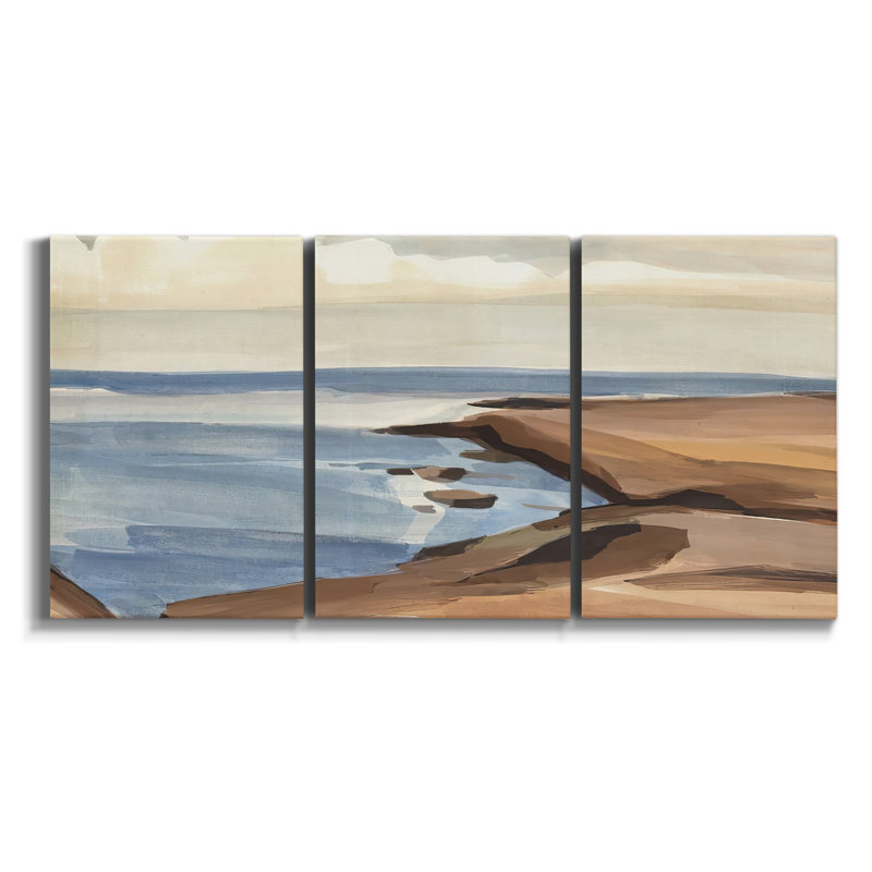 Echinacée Étude I sur toile, 3 pièces, H 27 po x l 54 po x P 2 po
