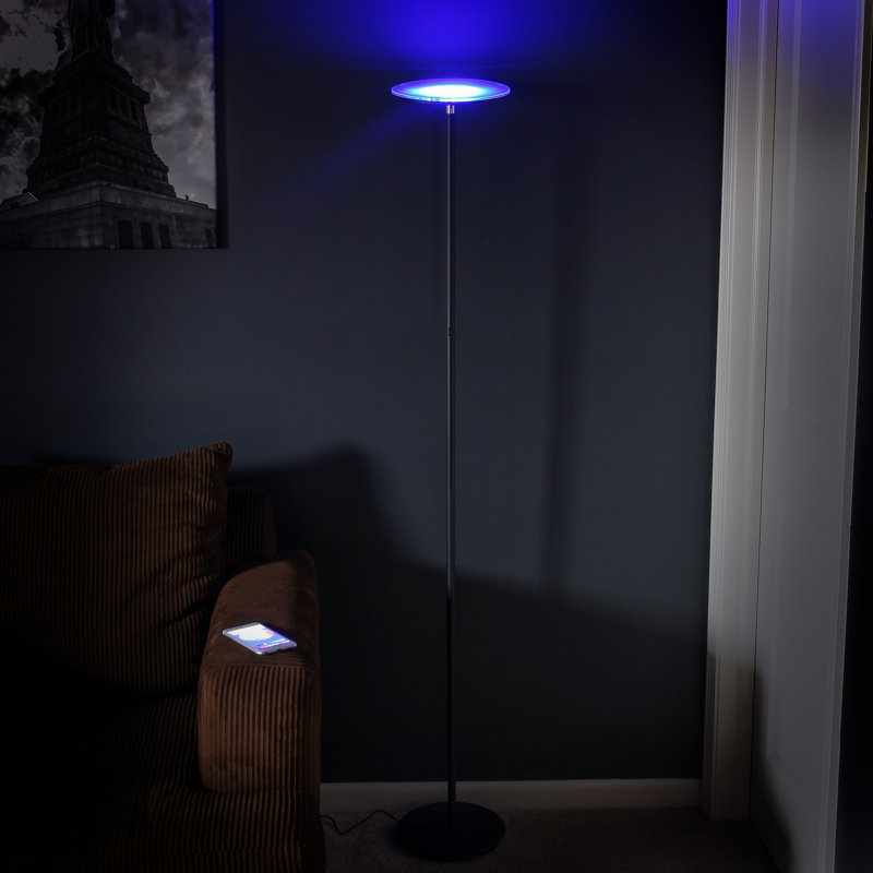 White Adjustable 69" LED Torchiere Floor Lamp with 3-Way Switch