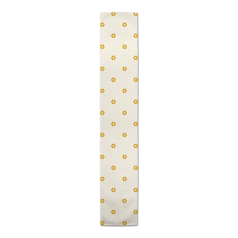 Chemin de table géométrique, 72 po x 16 po, Jaune