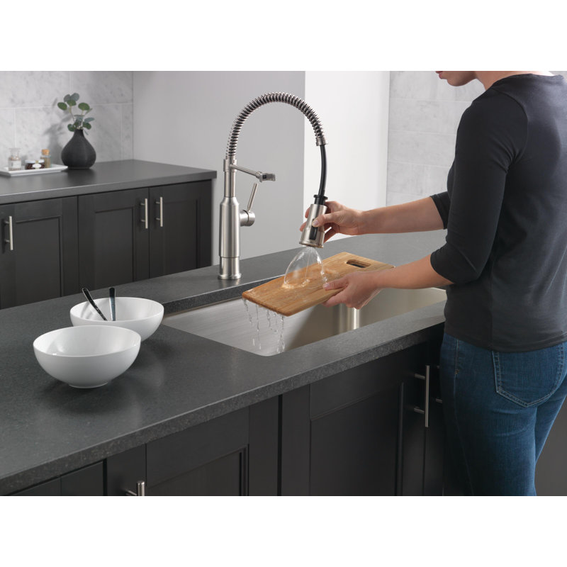 Robinet d'évier de cuisine Theodora Pro, Acier inoxydable Spotshield