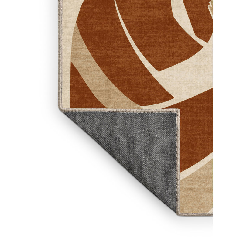 Soft Plush Tasker Modern & Contemporary Abstract Area Rug in Brown – Beige Binding, 3x5