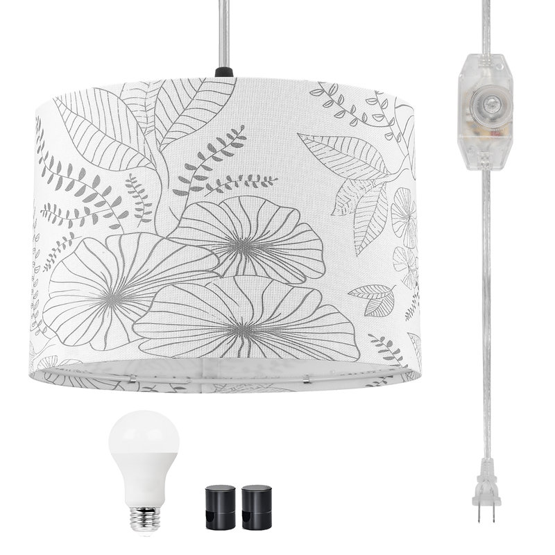 Luminaire suspendu tambour 1 lumière avec ampoule DEL gratuite Kaleram