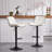 Brinitta Modern Swivel Adjustable Height Bar Stools Faux Leather Padded Counter Stools-344278942