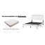 Structure de lit pour grand lit en bois blanc et métal avec tête de lit, bruit, sans sommier, assemblage facile, style industriel, lit plateforme en forme de mi-chambre, design, look simple et élégant, rangement sous le comptoir