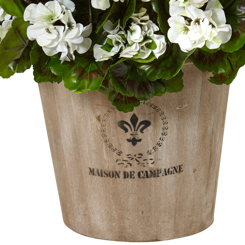 Geranium en soie plante de jardinière résistante aux rayons UV (intérieur / extérieur), Blanc