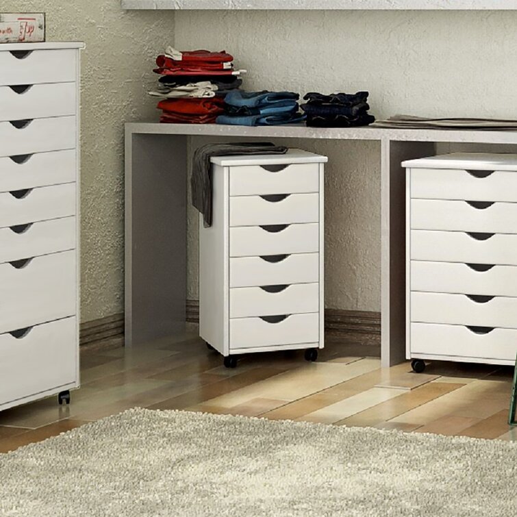 Rebrilliant Case 8 Drawer Rolling Storage Chest, White