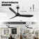 Imamuddin 60'' 3-Blade Modern Ceiling Fan with LED Lights and Remote Control for Indoor/Covered Outdoor, 6 Speed Reversible DC Motor, tri-Colour Temperatures, 6''/12'' Downrods