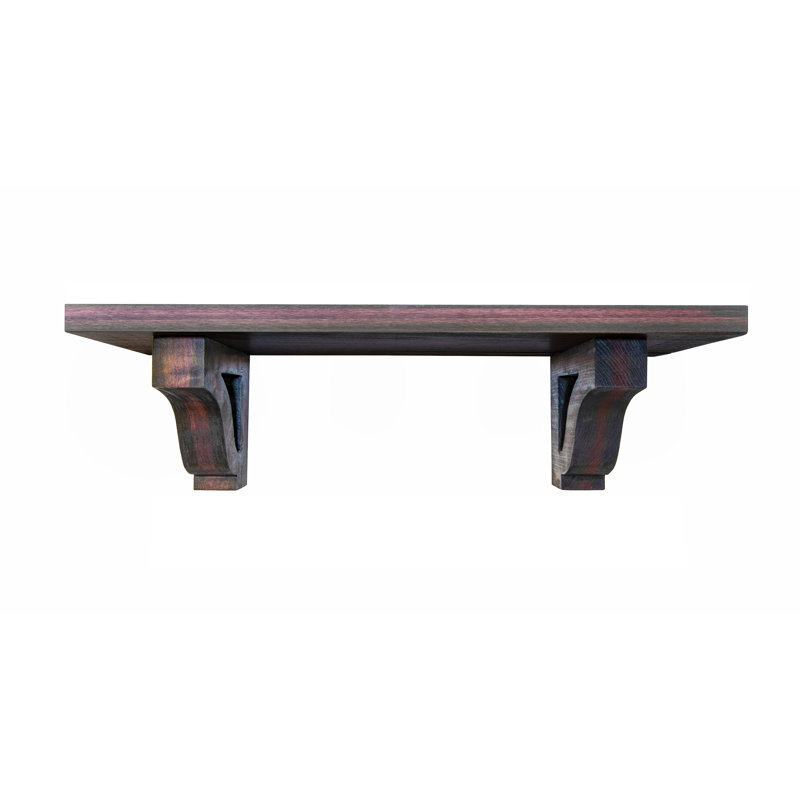 Étagères Rayne / corbeaux W, H 6 po x l 20 po x P 4,5 po, Noir / Cerisier