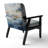 Beach Scandinavian Solitude III - Velvet Upholstered Coastal Arm Chair, Coastal Beach Accent Chair