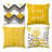 4 Pcs Yellow Simple Geometric Pattern Decorative Pillow Covers