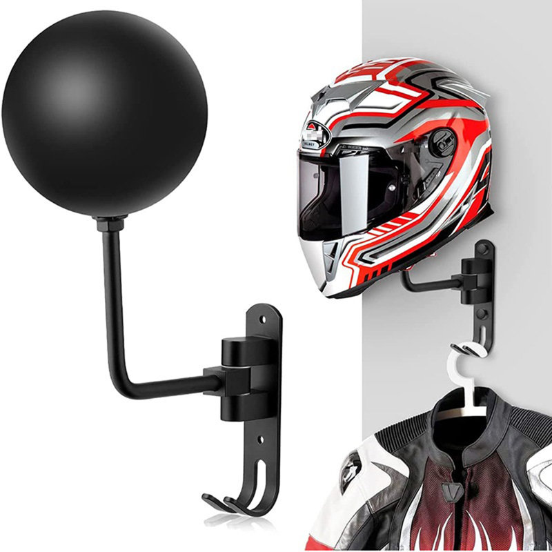 Helmet Rack Wall-mounted 180-degree Rotation Helmet Hanger Display Holder