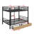 Full-Sized Metal Convertible Bunk Bed With Two Built-In Drawers