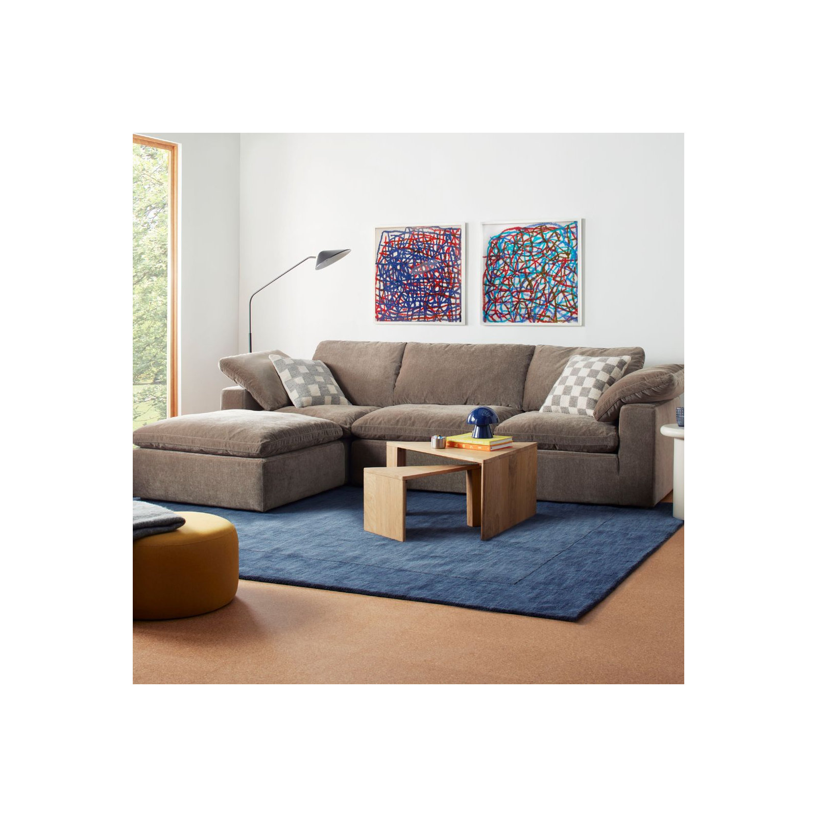 Dolma Handmade Loomed Wool Navy/Dark Blue Rug, Rectangle 10' x 14'