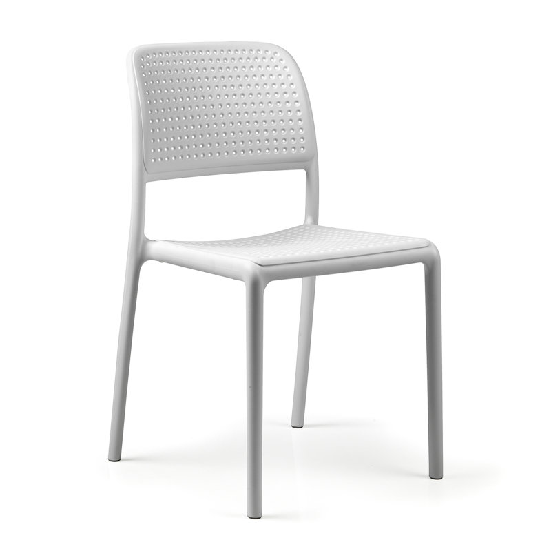 Dululu Stacking Patio Dining Side Chair, White