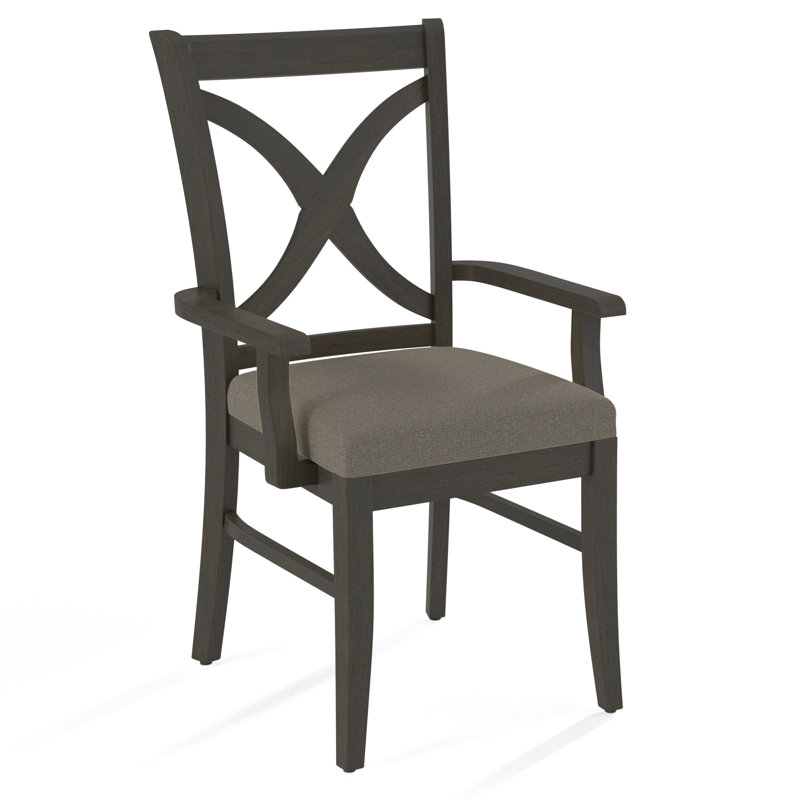 Hues Upholstered Arm Chair, Gray Sugar Performance; 0863-84, Navy Finish