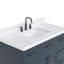 Meuble-lavabo simple en bois massif 42 po avec plateau en quartz Carrara de 1,5 po Thornaby-95016750-120127877