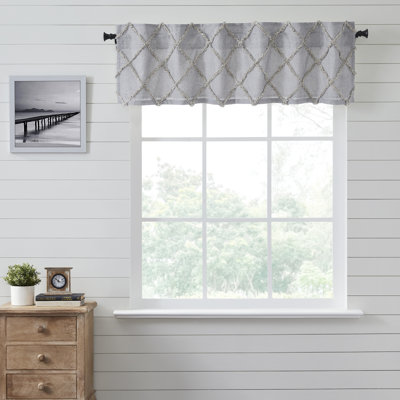 Straughn Cotton Geometric Tailored Window Valance