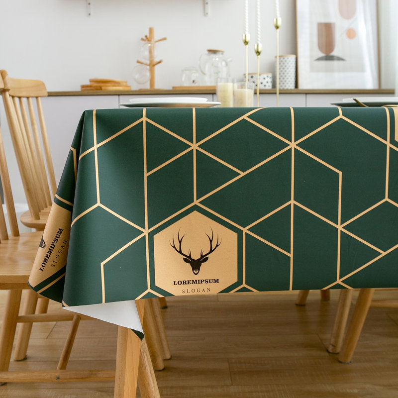 Myrtille Geometric Tablecloth, 106" L x 55" W