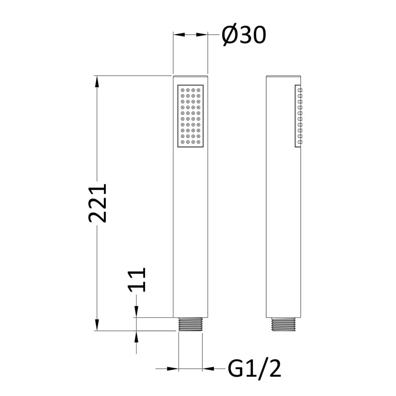 Full/Standard Handheld Shower Head, Brushed Brass