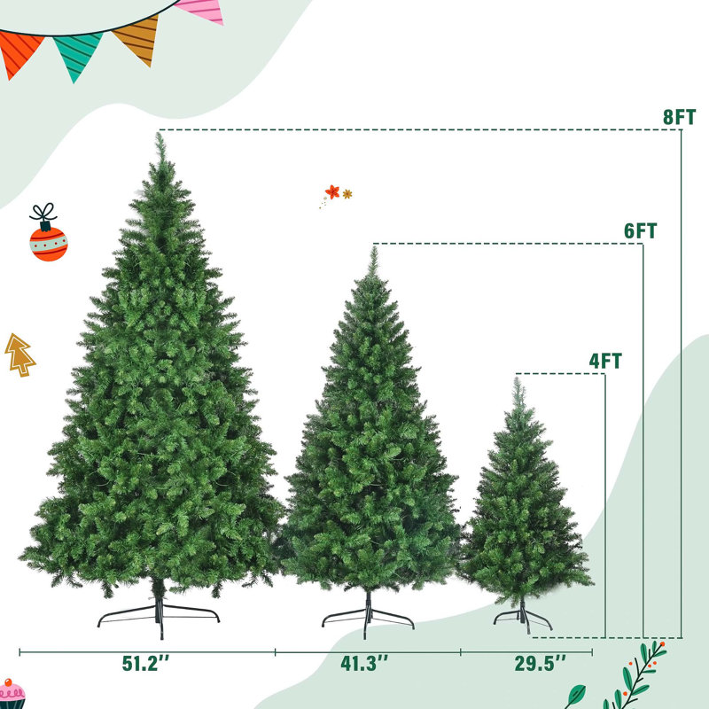 Arbre de Noël artificiel régulier (double) avec aiguilles vertes