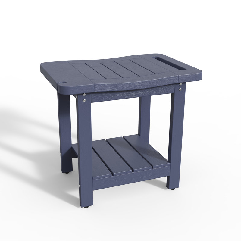 Banc de douche avec support de douche, tabouret de douche avec tablette de rangement, siège de douche imperméable pour l'intérieur ou l'extérieur