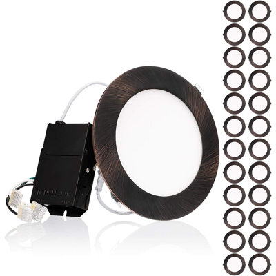13.5W 6-Inch Ultra-Thin LED Recessed Light with J-Box, 4000K Cool , Dimmable Slim Panel Downlight