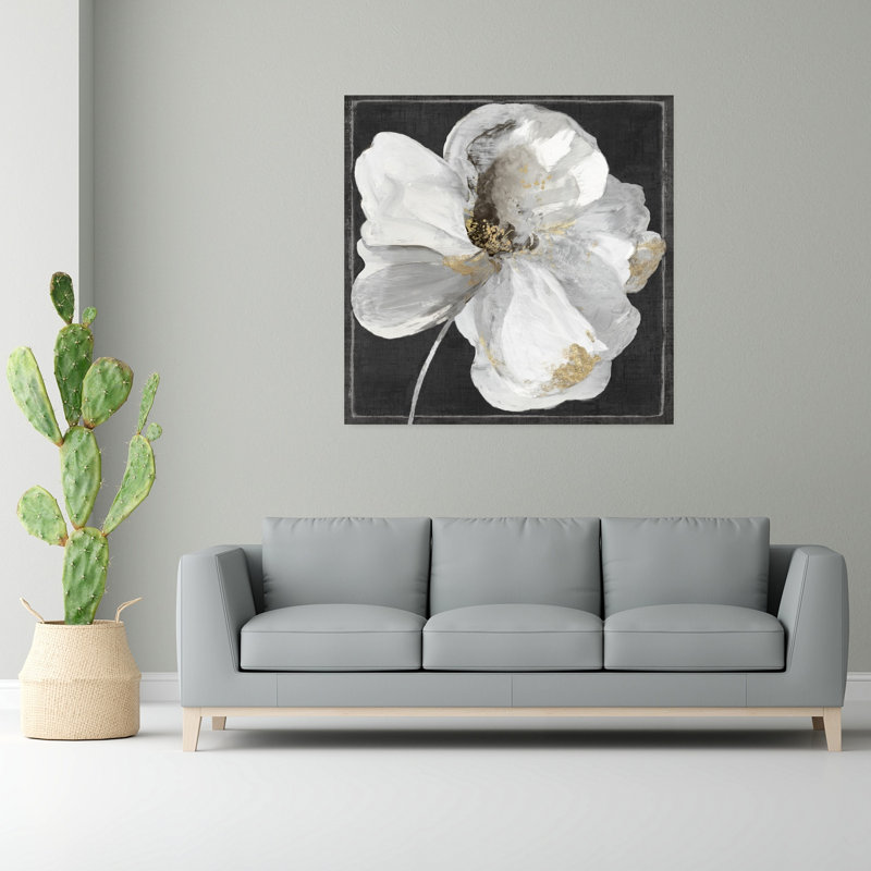 Abstrait contemporain délicat, art floral délicat, H 48 po x l 48 po