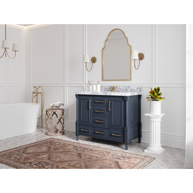 Aberdeen 42'' Single Bathroom Vanity with Top, Calacatta Laza