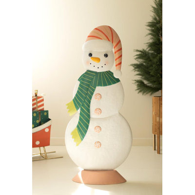 LARGE METAL COLORFUL SNOWMAN
