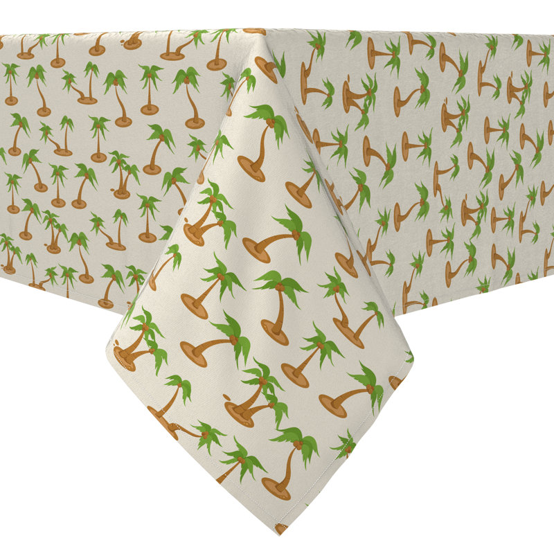 Rectangular Floral Cotton Twill Tablecloth
