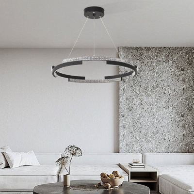 Luminaire suspendu à intensité variable moderne à DEL 19,68 pouces à hauteur réglable
