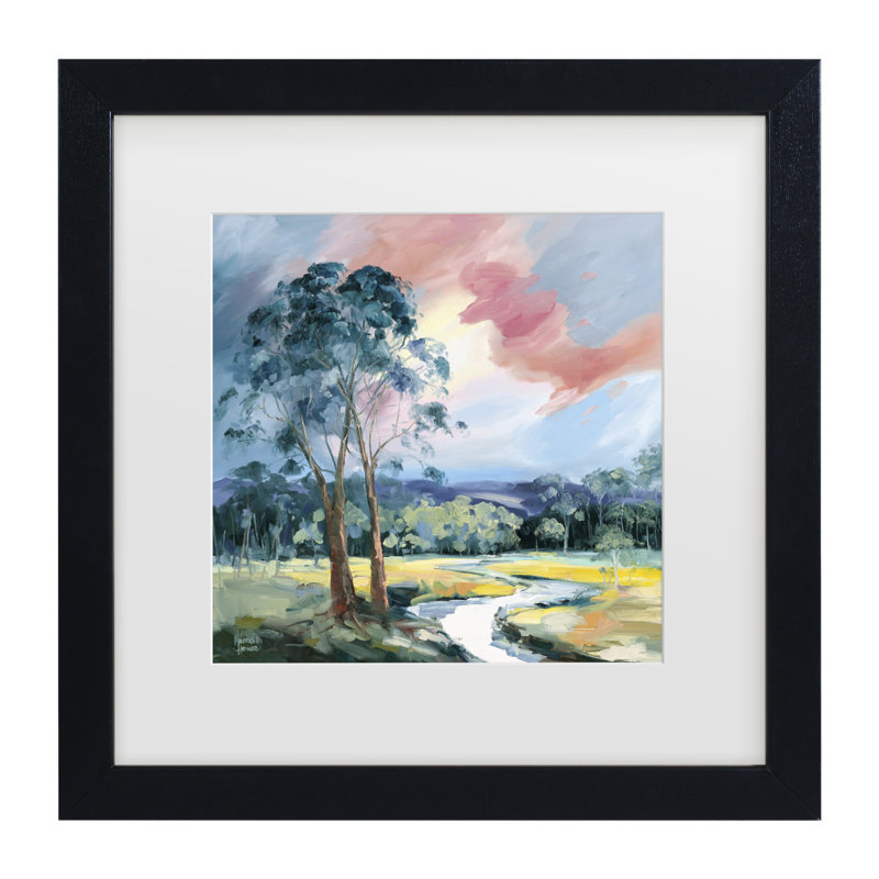 «Bachelor Meredith Howse Dancing Light At Sundown Matted», art encadré, H 13 po x l 13 po, Cadre noir