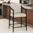 26-inch Medieval Style Bar Stool, Wooden Armrests, Sturdy Thickened Metal Frame, Classic High Stool-1423522307-1423522308