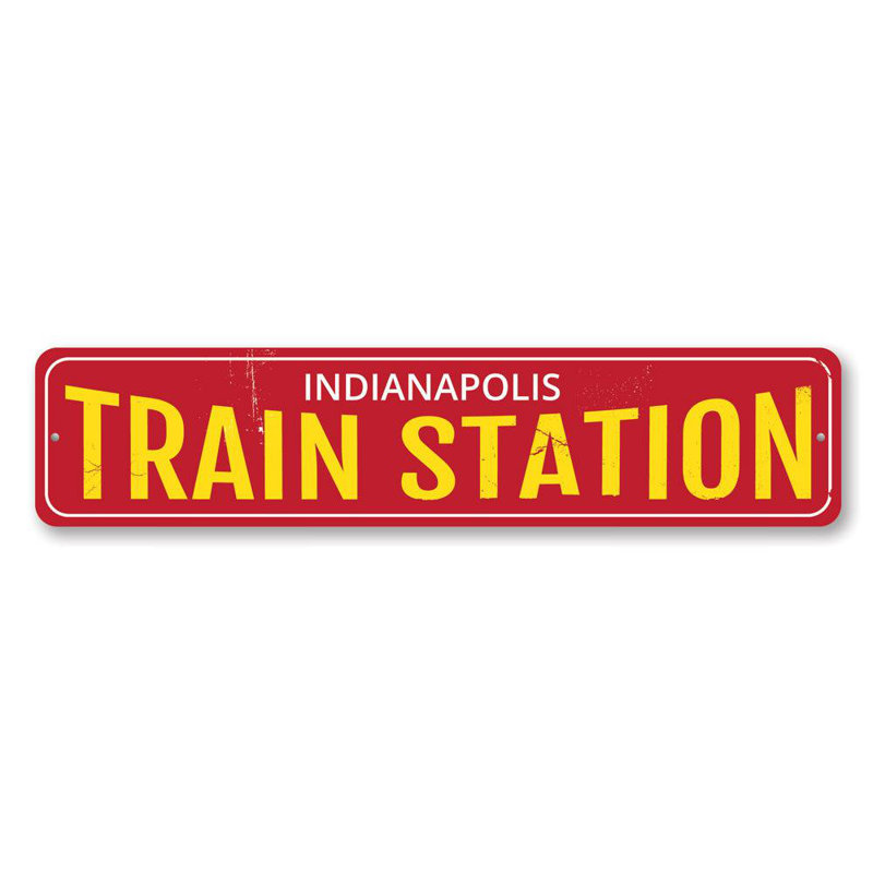 Plaque en aluminium Tran Station City, H 4 po x l 18 po x P 0,04 po, Oui