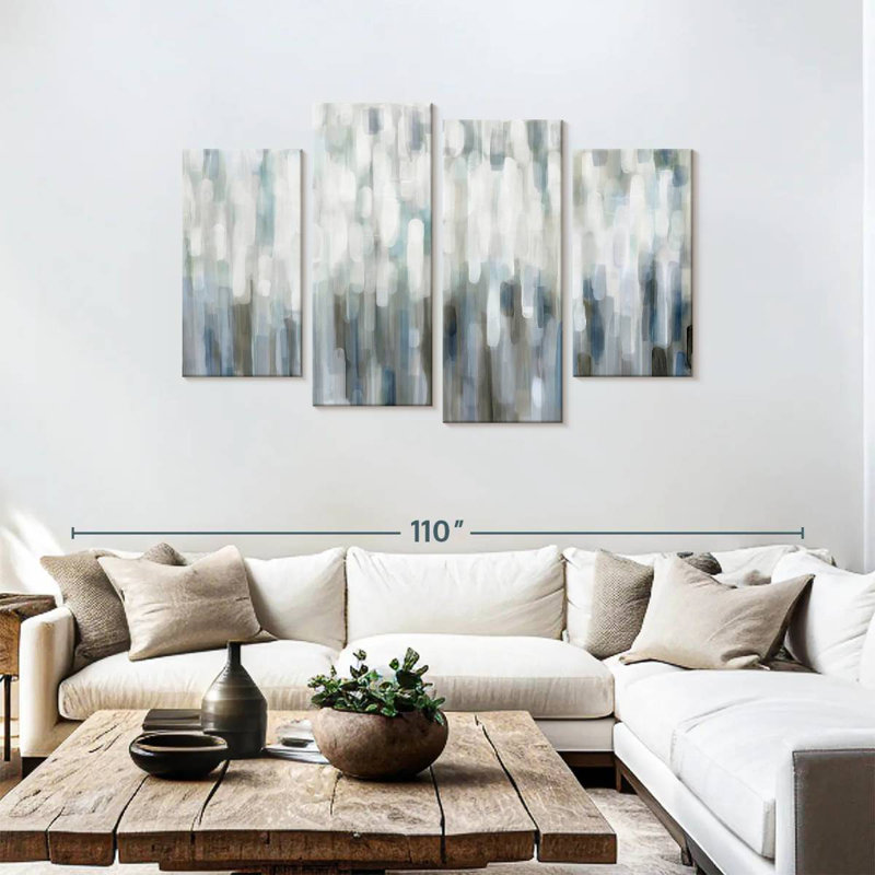 Avery Silver Rain, 48" H x 75" W