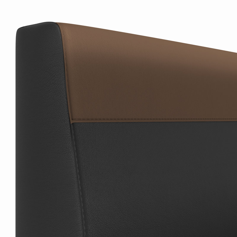 Double-Sided Booth - Contrast Stitched Head Roll (Final Assembly Req.), Cafe/Ebony, 42"H x 48"W x 24"D