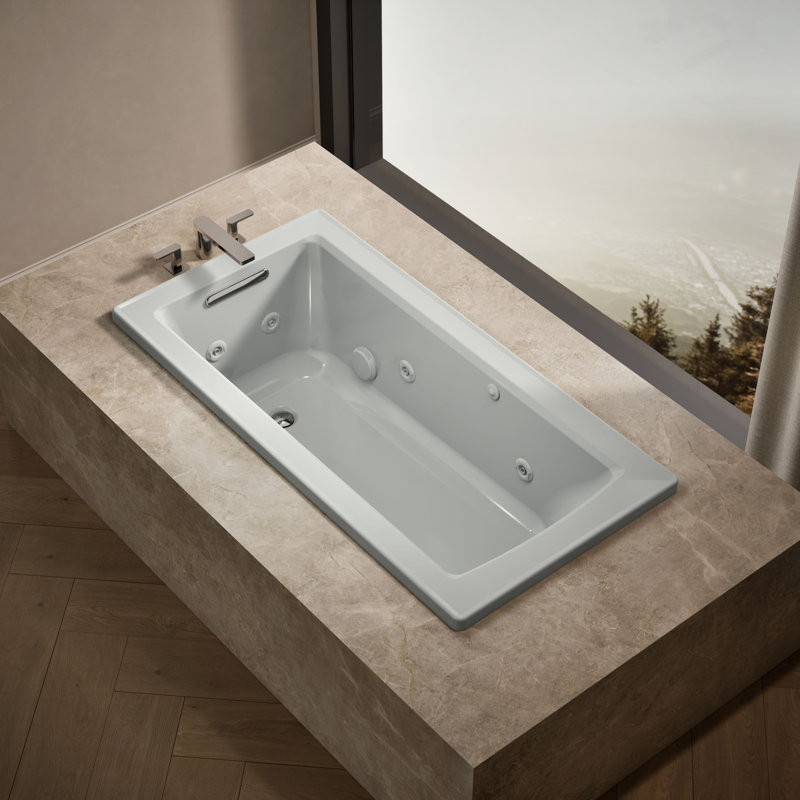 Archer 60" x 30" Drop-in Whirlpool, Ice Grey