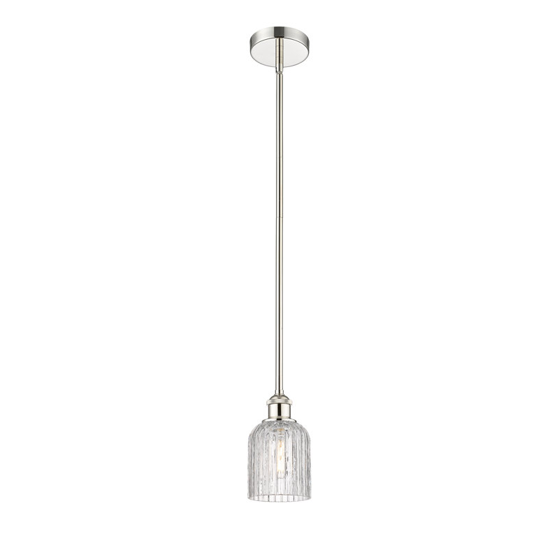 Luminaire suspendu 1 lumière Aalina, Nickel poli, Clair