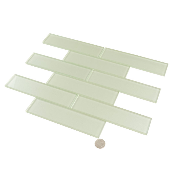 2X8 Subway Glass Mosaic Tile, Stream